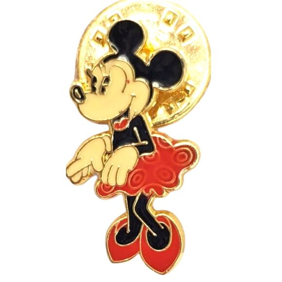 Disney Minnie Mouse Red Dress Small Enamel Pin Brooch - Picture 1 of 6